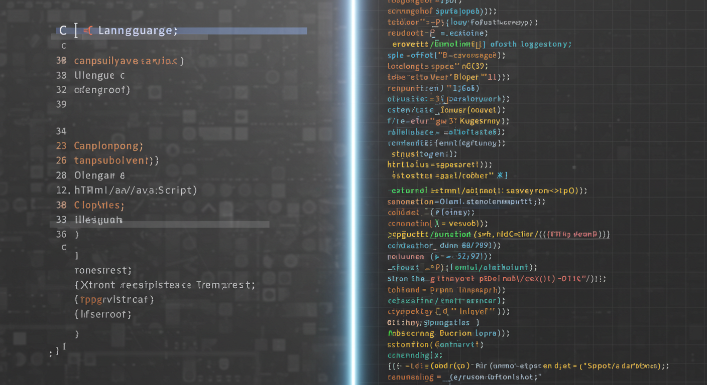 C言語とHTMLやJavaScriptが並ぶ比較図