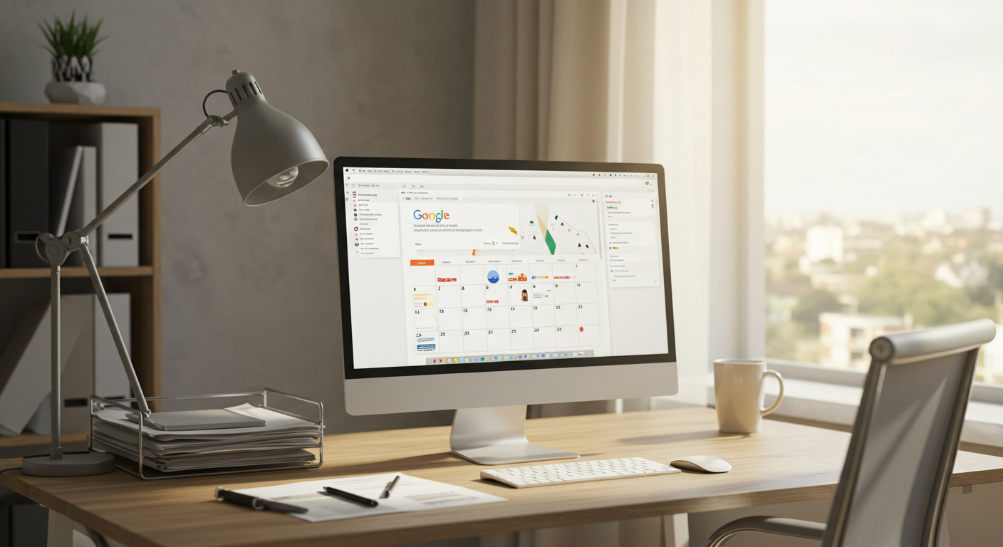 Googleカレンダーを活用した生産的なデスクイメージ