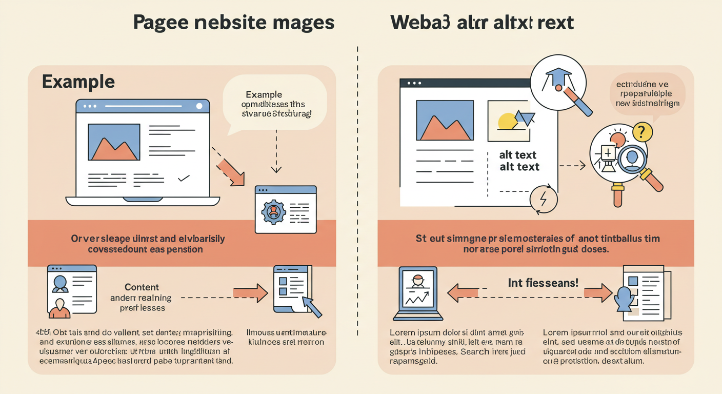 ウェブサイトの画像とalt属性の重要性を示す図